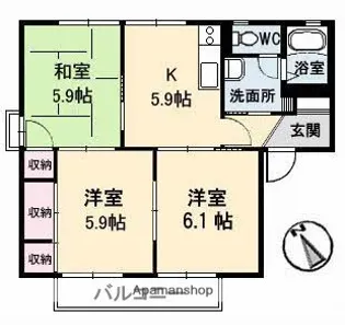 アバンサール B棟【2階】の間取り