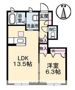 ウィンズ C棟【1階】の間取り