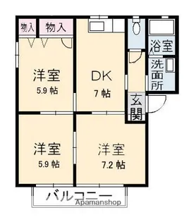 クラレッドシティ A棟【2階】の間取り
