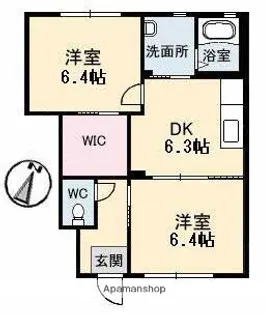プラセール花華 A棟【1階】の間取り