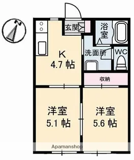 フレグランス寿 A棟【1階】の間取り