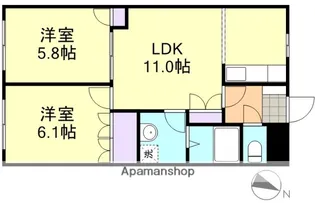 サンライフAKI【1階】の間取り