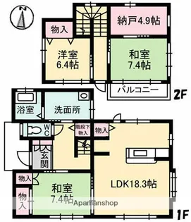 岡山県倉敷市羽島【一戸建】の間取り