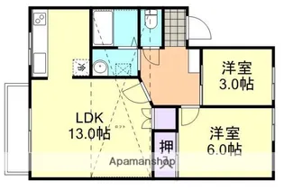 アメニティ倉敷W棟【2階】の間取り