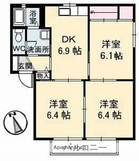 オール・ラヴィーヌ A棟【2階】の間取り