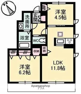 ラフィネ A棟【1階】の間取り