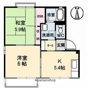 パームヒル A棟【1階】の間取り