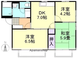 ルナール玉島 A棟【2階】の間取り