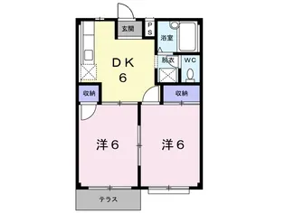 エルディムおさきA【1階】の間取り