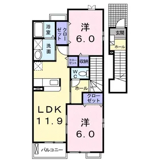 FAMILLE B【2階】の間取り