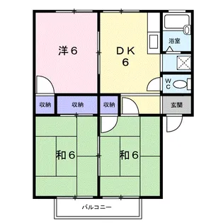 西ノ浜コーポ1号棟【1階】の間取り
