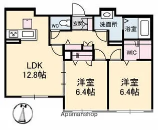 岡山県倉敷市西中新田【マンション】の間取り