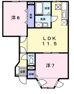 トゥ−・ル・モンドB【1階】の間取り
