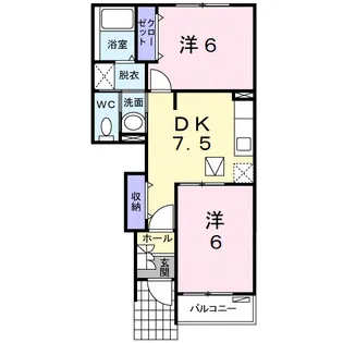カーサ サンリットC【1階】の間取り