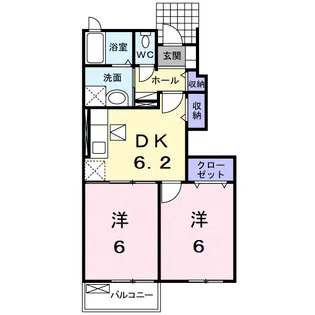 レスポワールB【1階】の間取り