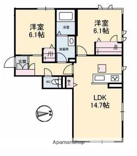 岡山県倉敷市福島【マンション】の間取り