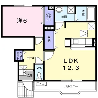 フランドゥーボナール【1階】の間取り