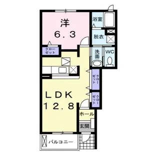 サンシャインB【1階】の間取り