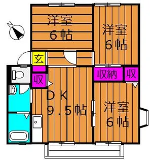 サンビレッジスカイバレー【2階】の間取り