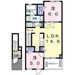トパーズB【2階】の間取り