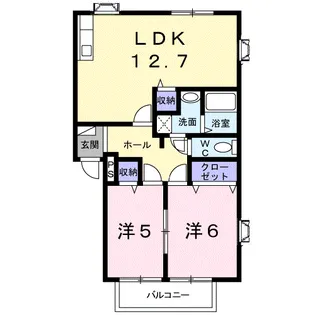 ハーベストコートA【1階】の間取り