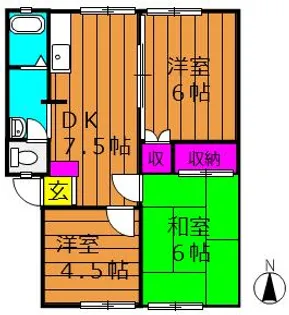 コーポサンライト【1階】の間取り