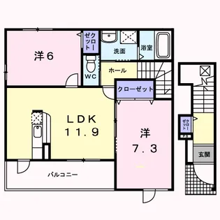 ル・プランタンA【2階】の間取り