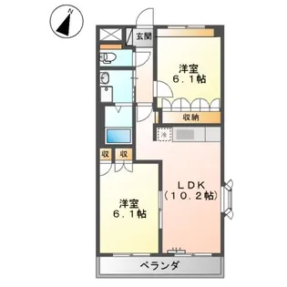 グリーンロック【201号室】の間取り