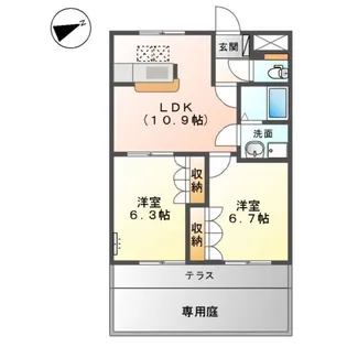 ブルトゥム【1階】の間取り