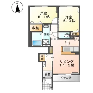 グレイス天王【1階】の間取り