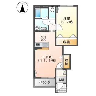 ベル フルール【101号室】の間取り