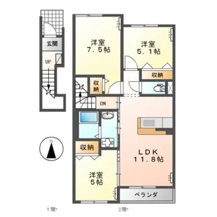 グラーサ【203号室】の間取り