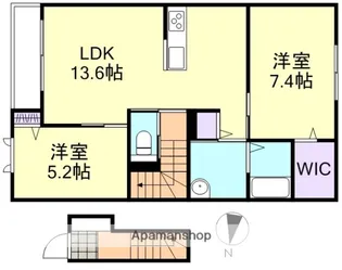 グリシーナ【2階】の間取り