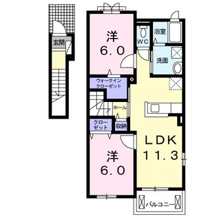 イルシオン【2階】の間取り