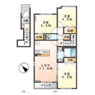 フルール・ド・スリジェ【2階】の間取り