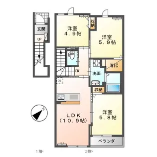 ウィスタリア【2階】の間取り