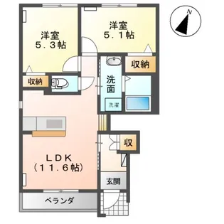 ファミール山手【00101号室】の間取り