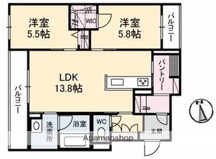 フローラ【2階】の間取り