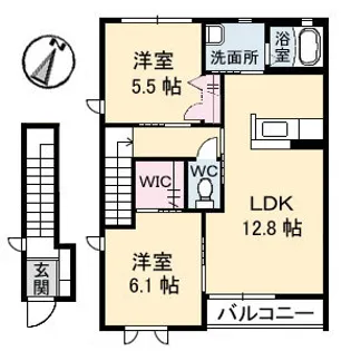ガーデンクレス D棟【2階】の間取り