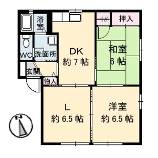 ソレアード高松 B棟【1階】の間取り