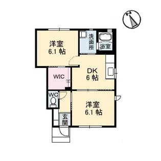 カトルフィーユ迫間 A棟【1階】の間取り
