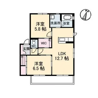 パティオ B棟【2階】の間取り