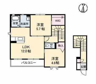 シャーメゾンつばき 1番館【2階】の間取り