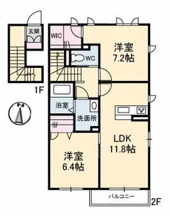 ボヌールⅠ【2階】の間取り
