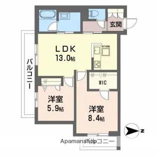 ミモザ【2階】の間取り