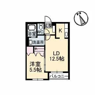 シャーメゾンアヴニール 2番館【2階】の間取り