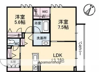 Ruhe(ルーエ)【2階】の間取り
