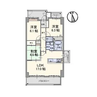 グランマスト伊島【2階】の間取り