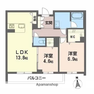 岡山県倉敷市福島【マンション】の間取り