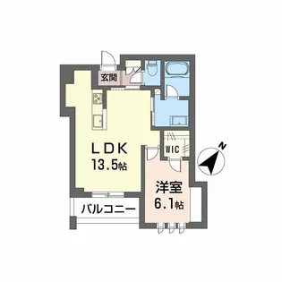 レフィシア津倉【4階】の間取り